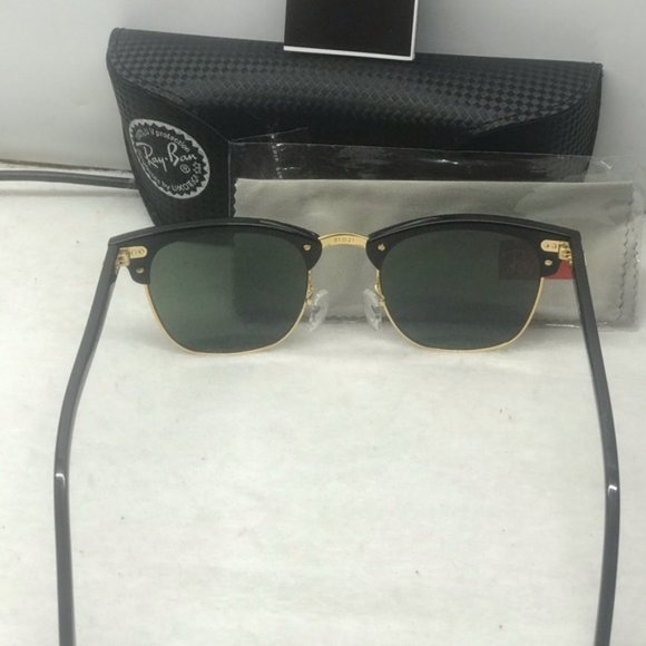 BNIB Ray ban 3016 Unisex style Club master Black/Gold/Green lenses sunglass - Picture 7 of 8